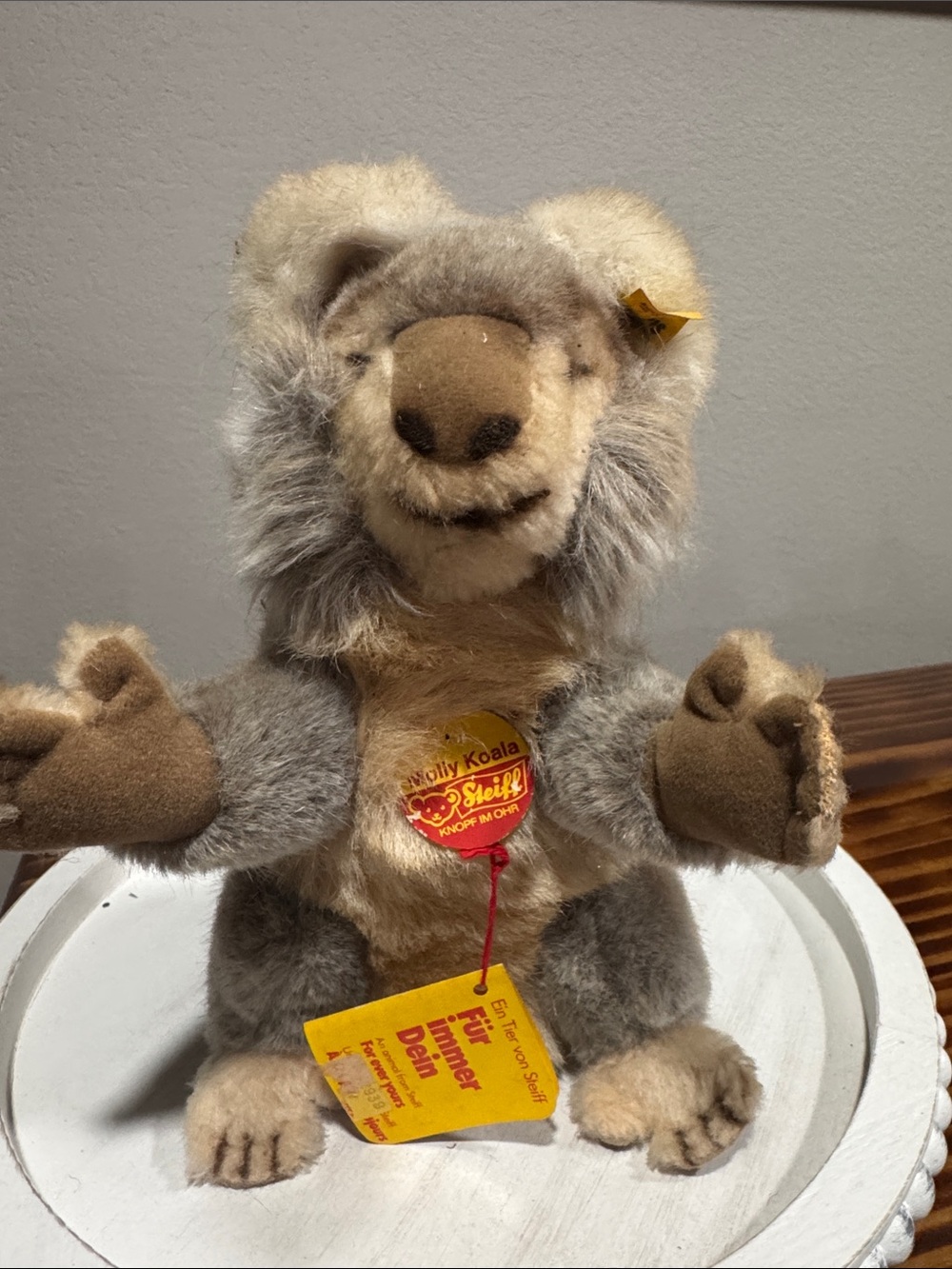 Vintage Steiff “Molly Koala” Gray and Cream Plush Bear - 0331/22 ALL TAGS
